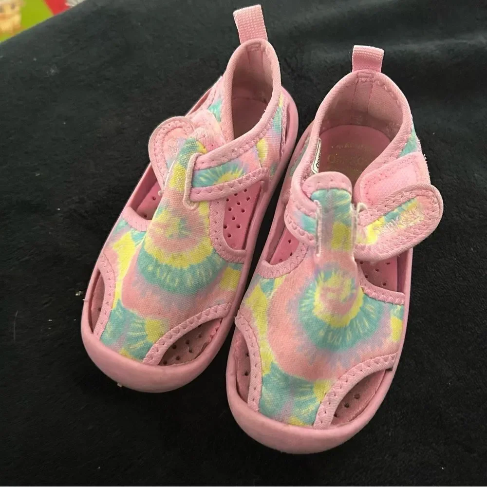 OSH KOSH pink tie dye sandals shoes kids 7
